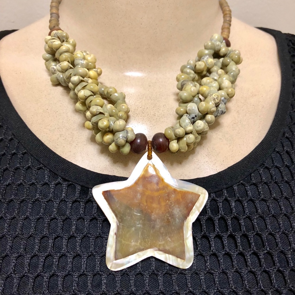 New Abalone Mongbean  Necklace